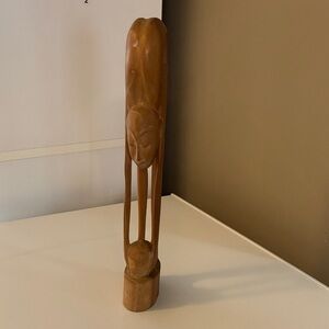 Artistic Tan Wooden Sculpture